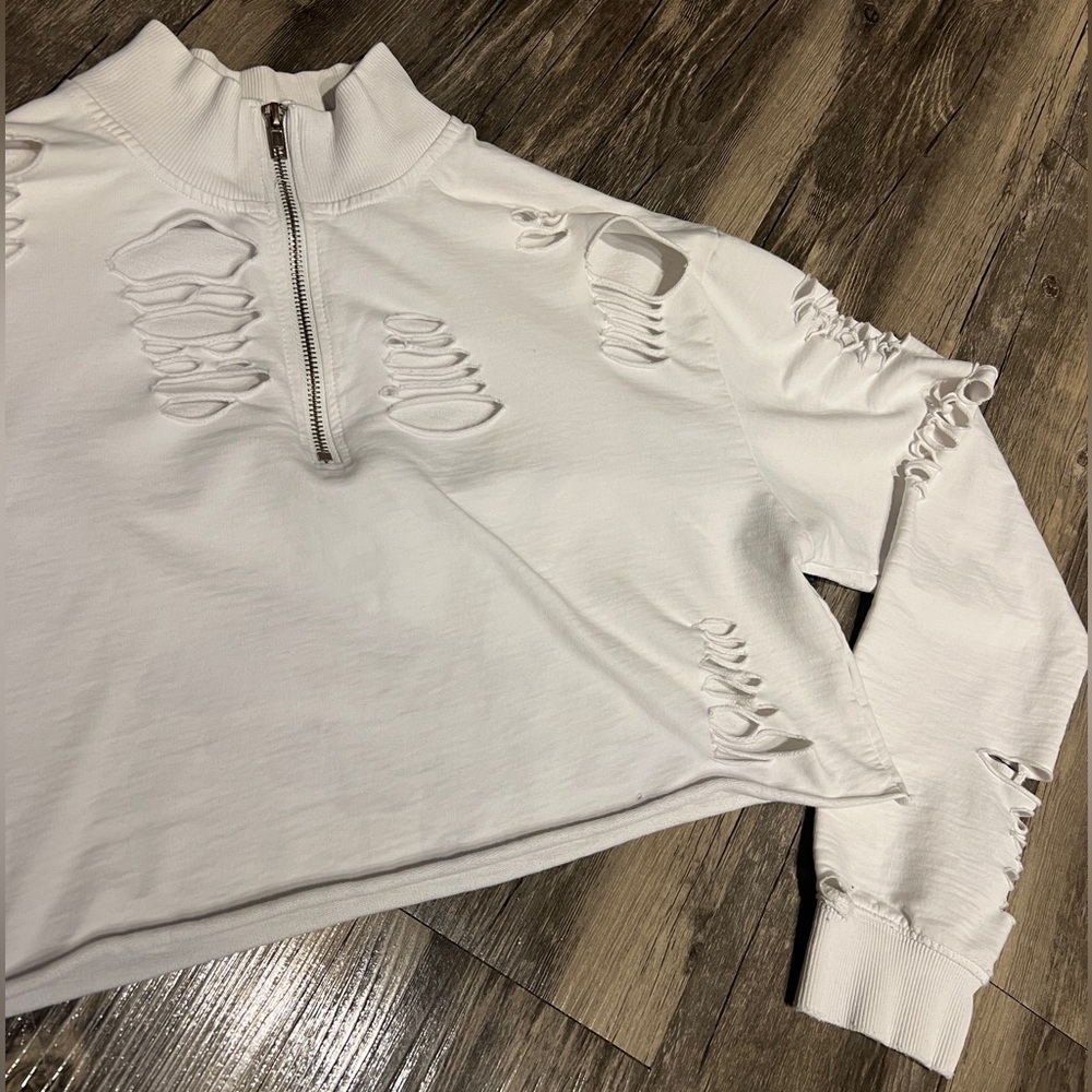 Cropped Rip Sweater - Picture 2 of 4
